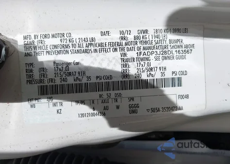 2013 Ford Focus Titanium z USA, uszkodzony, nr VIN 1FADP3J28DL163567